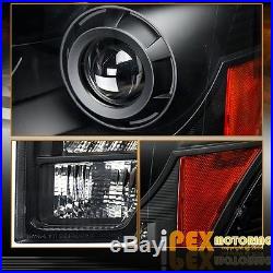 BRIGHTEST LED DRL 09-14 Ford F150 Projector Black Head Lights With LED Tail Lamp