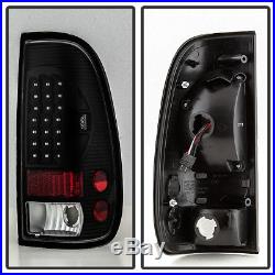 Black 1997-2003 Ford F150 99-07 F250 F350 SuperDuty LED Tail Lights Brake Lamps