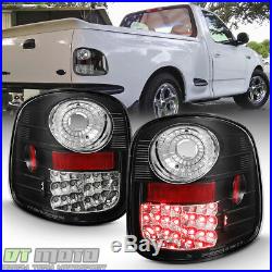 Black 1997-2003 Ford F-150 F150 Flareside Lumiled LED Tail Lights Brake Lamps