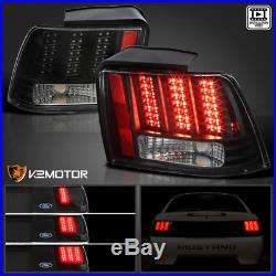 Black 1999-2004 Ford Mustang Sequential LED Tail Lights Brake Lamps Left+Right