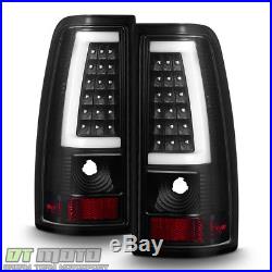 Black 1999-2006 GMC Sierra 1500 99-02 Chevy Siverado LED Tube Tail Lights Lamps