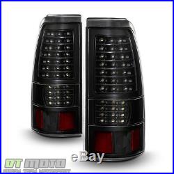 Black 1999-2006 GMC Sierra 1999-2002 Chevy Silverado Full LED Tail Lights Lamps