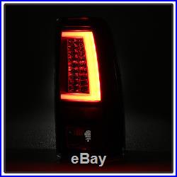 Black 2003-2006 Chevy Silverado 1500 2500HD 3500 LED C Tube Tail Lights Set