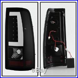 Black 2003-2006 Chevy Silverado 1500 LED Light Bar Tail Lights Lamp Set 03-06