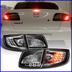 Black 2003-2008 Mazda 3 Mazda3 Lumileds LED Tail Lights Brake Lamps Left+Right