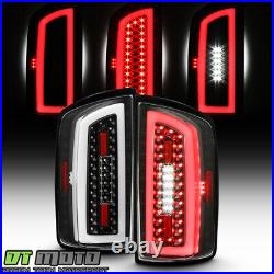 Black 2007-2008 Dodge Ram 1500 07-09 2500 3500 LED Tube Tail Lights Brake Lamps