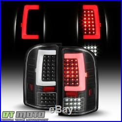 Black 2007-2013 Chevy Silverado 1500 Sequentia LED Tube Tail Lights Brake Lamps