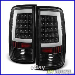 Black 2007-2013 GMC Sierra 1500 2500HD 3500HD LED Tube Tail Lights Brake Lamps