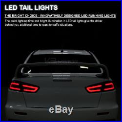 Black 2008-2017 Mitsubishi Lancer 08-15 EVO X Full LED Brake Tail Lights Pair