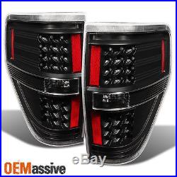 Black 2009-2014 Ford F150 F-150 LED Tail Lights Lamps Pair 2010 2011 2012 2013