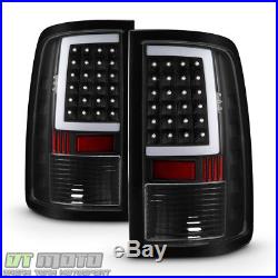 Black 2013-2018 Dodge Ram 1500 2500 3500 LED Tube Tail Lights Brake Lamps