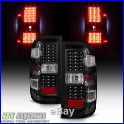 Black 2014-2017 Chevy Silverado 1500 2500 HD 3500 HD LED Tail Lights Brake Lamps
