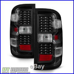 Black 2014-2017 Chevy Silverado 1500 2500 HD 3500 HD LED Tail Lights Brake Lamps