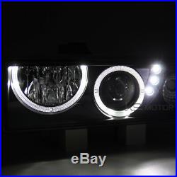 Black 98-04 Chevy S10 Halo Smd Projector Headlights+rear Tail Lights