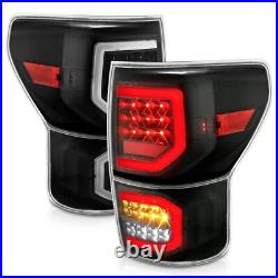 Black C-Bar Full LED Tail Lights For 2007-2012 Toyota Tundra SR5 Pickup