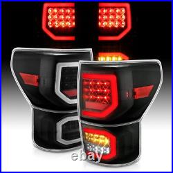 Black C-Bar Full LED Tail Lights For 2007-2012 Toyota Tundra SR5 Pickup