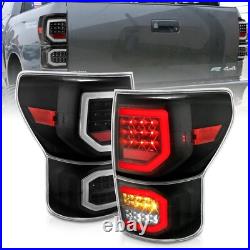 Black C-Bar Full LED Tail Lights For 2007-2012 Toyota Tundra SR5 Pickup
