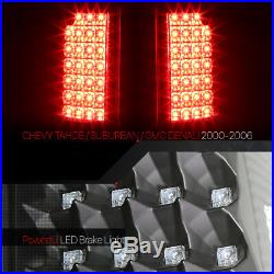 Black/Clear FULL LED Tail Light Brake Lamp for 00-06 GMC Yukon/Tahoe/Suburban