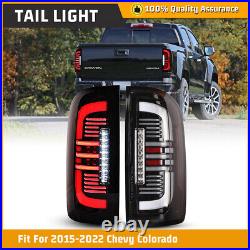 Black Clear For 2015-2022 Chevy Colorado LED Tail Lights Brake Lamps Left&Right