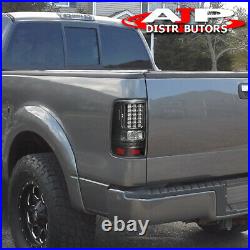 Black Clear LED Tail Lights Brake Lamps Pair For 2004-2008 Ford F150 Styleside