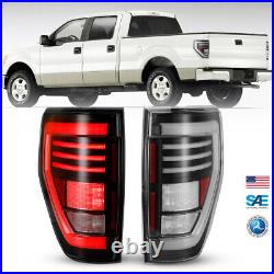 Black Clear LED Tail Lights for 2009-2014 Ford F150 F-150 Sequential Signal Lamp