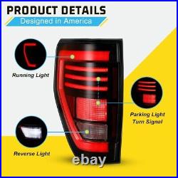 Black Clear LED Tail Lights for 2009-2014 Ford F150 F-150 Sequential Signal Lamp