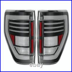 Black Clear LED Tail Lights for 2009-2014 Ford F150 F-150 Sequential Signal Lamp