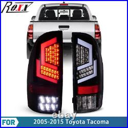 Black Clear LED Tube Sequential Tail Lights Lamps For 2005-2015 Toyota Tacoma