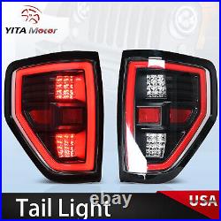 Black Clear Led Tail Light Brake Lamps Pair for 2009-2014 Ford F150 F-150 Pickup