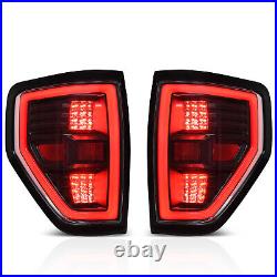 Black Clear Led Tail Light Brake Lamps Pair for 2009-2014 Ford F150 F-150 Pickup