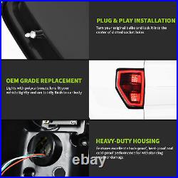Black Clear Led Tail Light Brake Lamps Pair for 2009-2014 Ford F150 F-150 Pickup