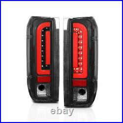 Black/Clear TRON LED BAR Red-C Neon Tail Light Lamp for 90-97 F150/F250/Bronco
