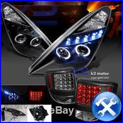 Black Combo 00-05 Celica Halo Projector Headlights+LED Tail Lights