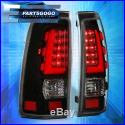 Black Full LED White Tube Tail Light Lamps For 99-06 Chevy Silverado GMC Sierra