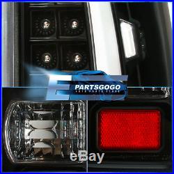 Black Full LED White Tube Tail Light Lamps For 99-06 Chevy Silverado GMC Sierra