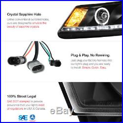 Black Halo Projector Headlight+LED Brake Tail Light 08-10 Honda Accord I4/V6 4DR