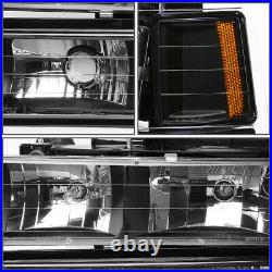 Black Headlight+amber Corner+bumper+clear Led Tail Light For 94-02 Chevy C10 C/k