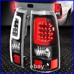 Black Headlight+clear Bumper+3d Led Bar Tail Light Set For 03-07 Chevy Silverado