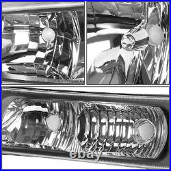 Black Headlight+clear Bumper+3d Led Bar Tail Light Set For 03-07 Chevy Silverado