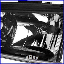 Black Headlight+clear Bumper+led 3rd Brake+cargo Light For 03-07 Chevy Silverado