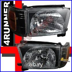 Black Headlights Corner Bumper & LED Tail Lights Set For 96-98 Toyota 4Runner