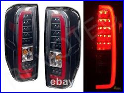 Black LED C Bar Tail Lights Lamps For Nissan 2005-2019 Frontier