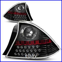 Black LED Tail Light Set With Clear Lens For 2001-2003 Honda Civic Coupe