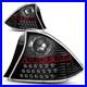 Black LED Tail Light Set With Clear Lens For 2001-2003 Honda Civic Coupe
