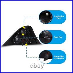 Black LED Tail Light Set With Clear Lens For 2001-2003 Honda Civic Coupe