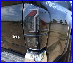 Black LED Tail Light Set With Smoke Lens Fits 2016-2023 Toyota Tacoma