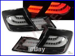 Black LED Tail Lights & Trunk Lid Lamps For 13-15 Honda Civic 4Dr Sedan