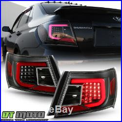 Black LED Tube Tail Lights Lamps Upgrade For 2008-2011 Subaru Impreza/WRX Sedan