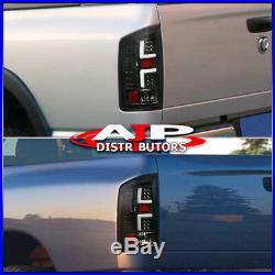Black Led Tail Lights White Tube For 2007-2008 Dodge Ram 1500 07-09 2500 3500