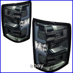 Black Pair LED Tail Light Assembly For 2014-2019 Chevy Silverado 1500 2500 3500